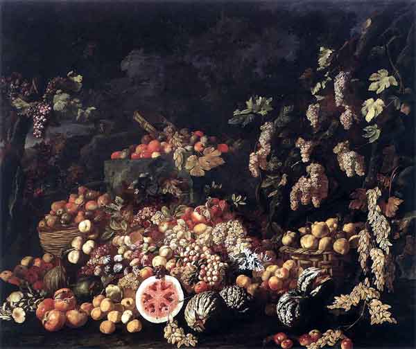 Natura Morta con Frutta e Fiori